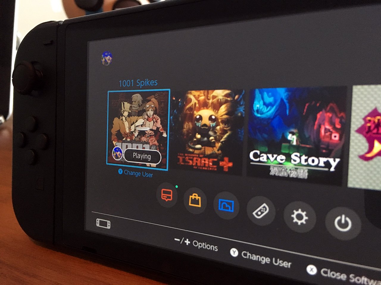 scatto della UI di Nintendo Switch