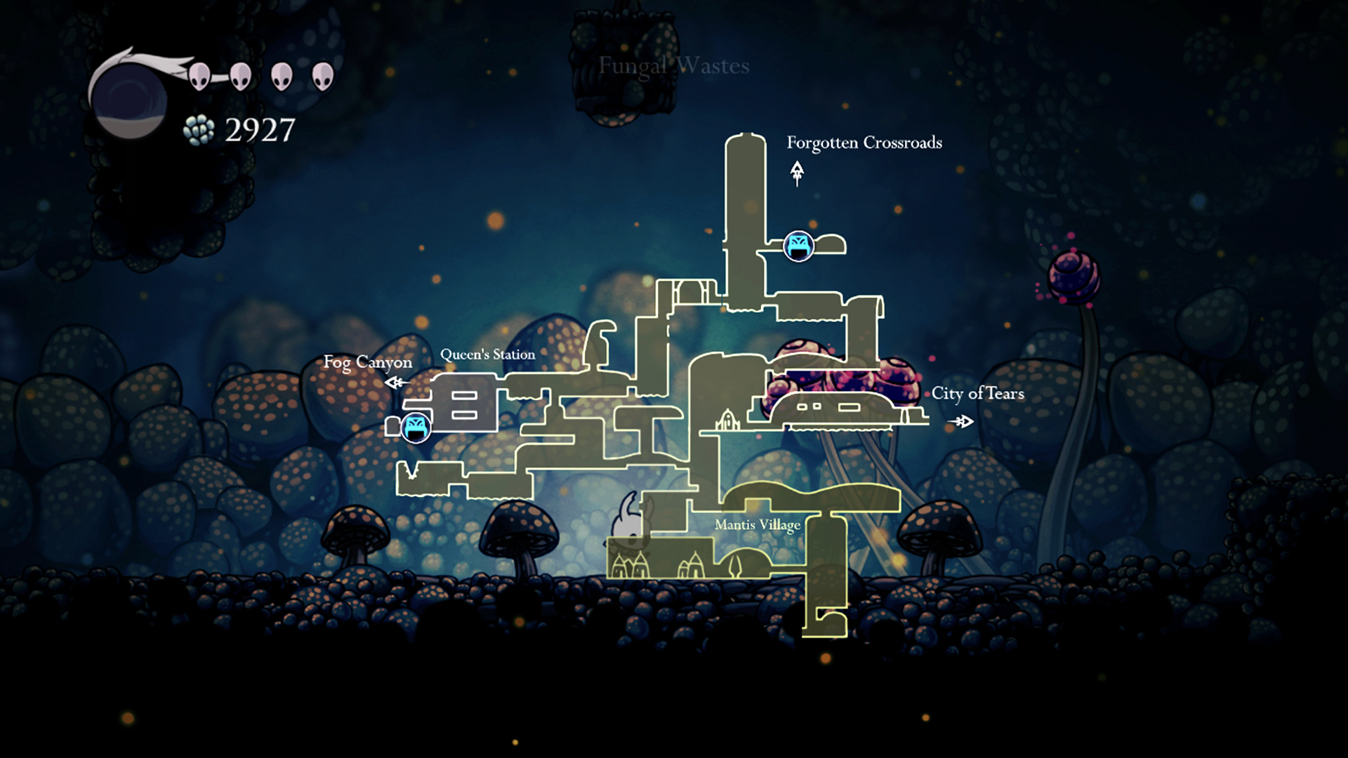 La mappa di Hollow Knight