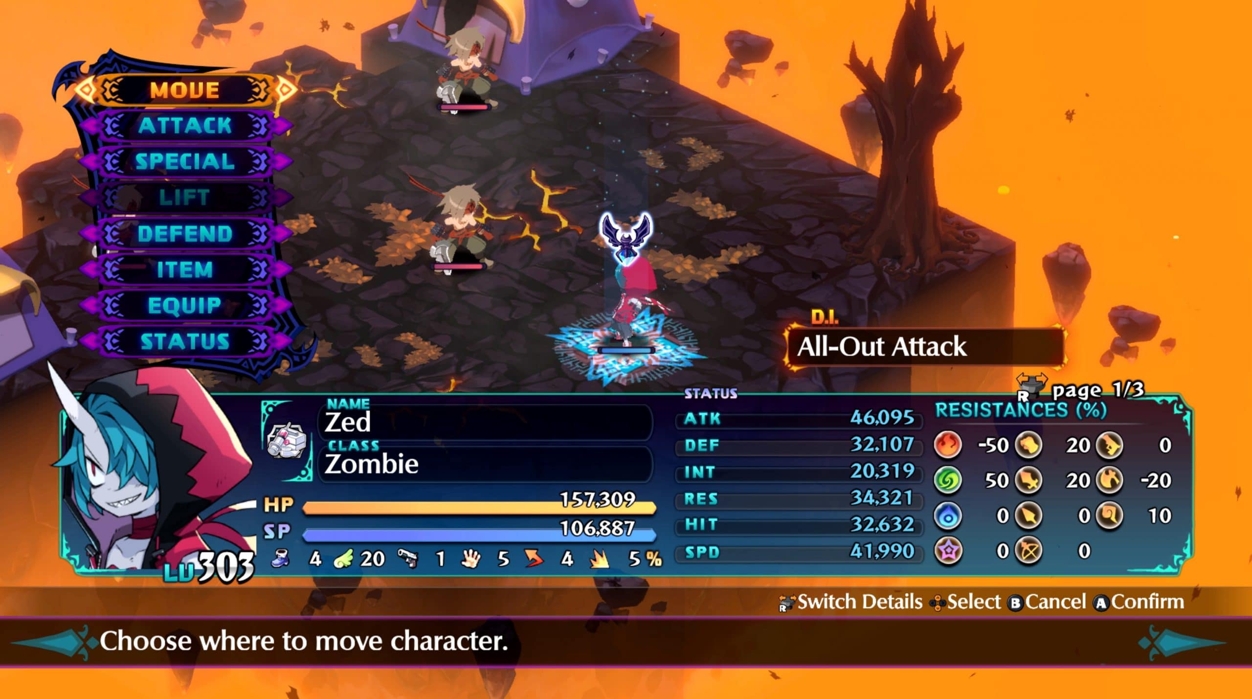 disgaea 6 recensione menu personaggio