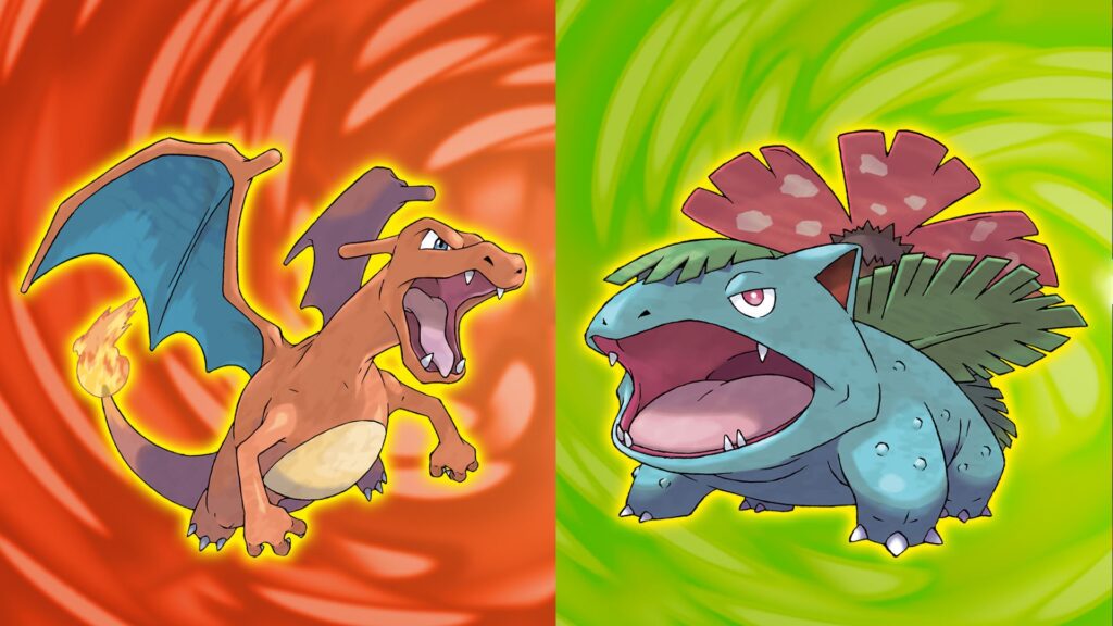 Pokémon rosso fuoco e verde foglia